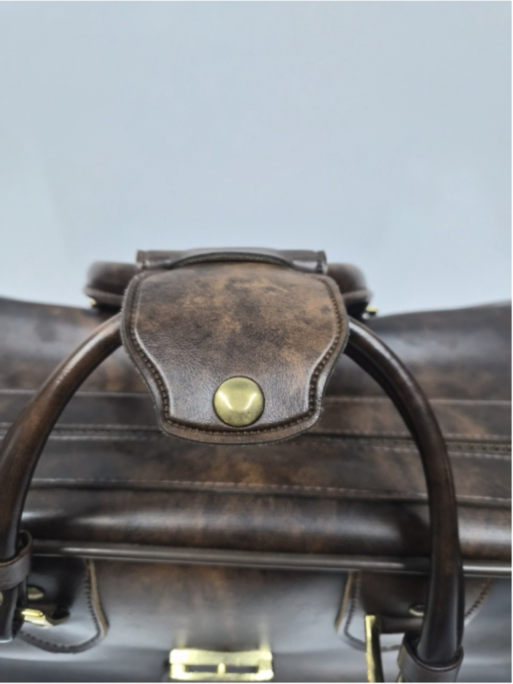 Vintage Invicta Leather Carry On Luggage Bag Brown Weekender Travel Suitcase - Picture 10 of 16